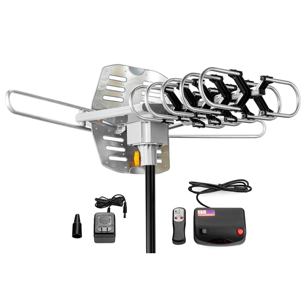 ViewTV Outdoor Amplified Antenna - 150 Miles Range - 360° Rotation - Wireless Remote