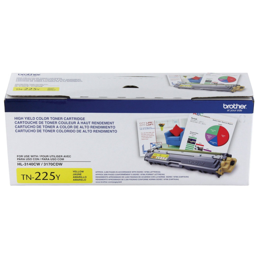 Brother TN225Y High Yield Yellow Toner Cartridge