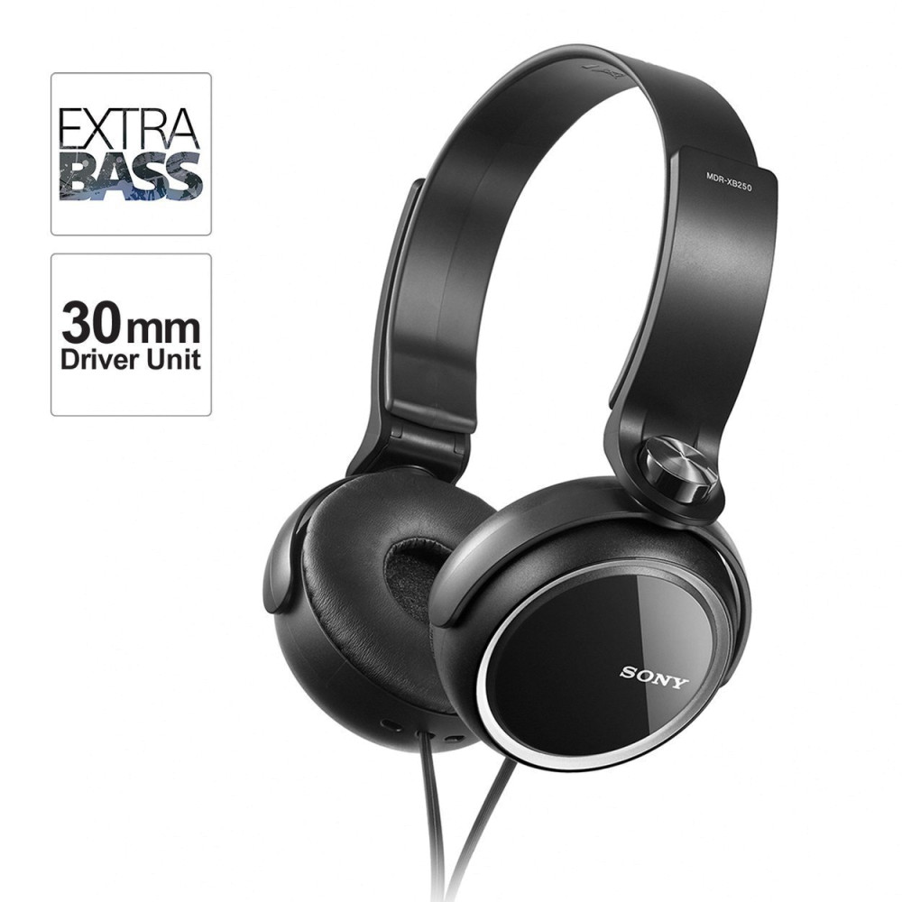 Sony MDR XB250 Extra Bass Headphones Black A Y Electronics