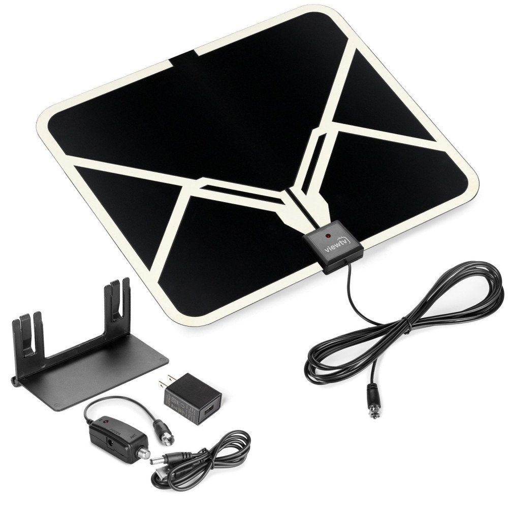 ViewTV Flat HD Digital Indoor Amplified TV Antenna - 65 Miles Range