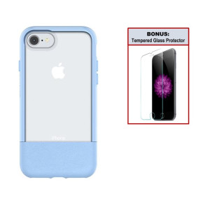 Otterbox Exclusive Bundle: Ultra-Slim Case for iPhone 8/7 – Extreme Drop Protection - Premium Leather with Clear Design - Scratch Resistant – Light Wash + Bonus Clear Tempered Glass Screen Protector 