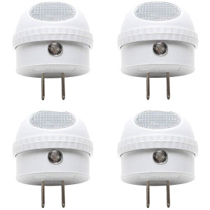 ClearMax 4 Pack LED Night Light with Built-in Dusk to Dawn Sensor - Soft White - Type A Plug - 0.3W AC 125V 2700K