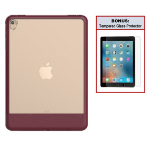 Otterbox Exclusive Bundle: Ultra-Slim Case for iPad PRO (9.7 Inch) – Extreme Drop Protection - Premium Leather - Scratch Resistant – Maroon + Bonus Clear Tempered Glass Screen Protector 