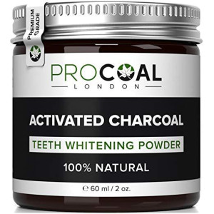 Activated Charcoal Teeth Whitener by PROCOAL – Fast-acting Charcoal Teeth Whitening Toothpaste Powder - 60g 