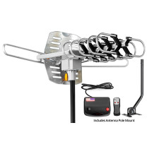 ViewTV Outdoor Amplified Antenna with Adjustable Antenna Mount Pole - 150 Miles Range