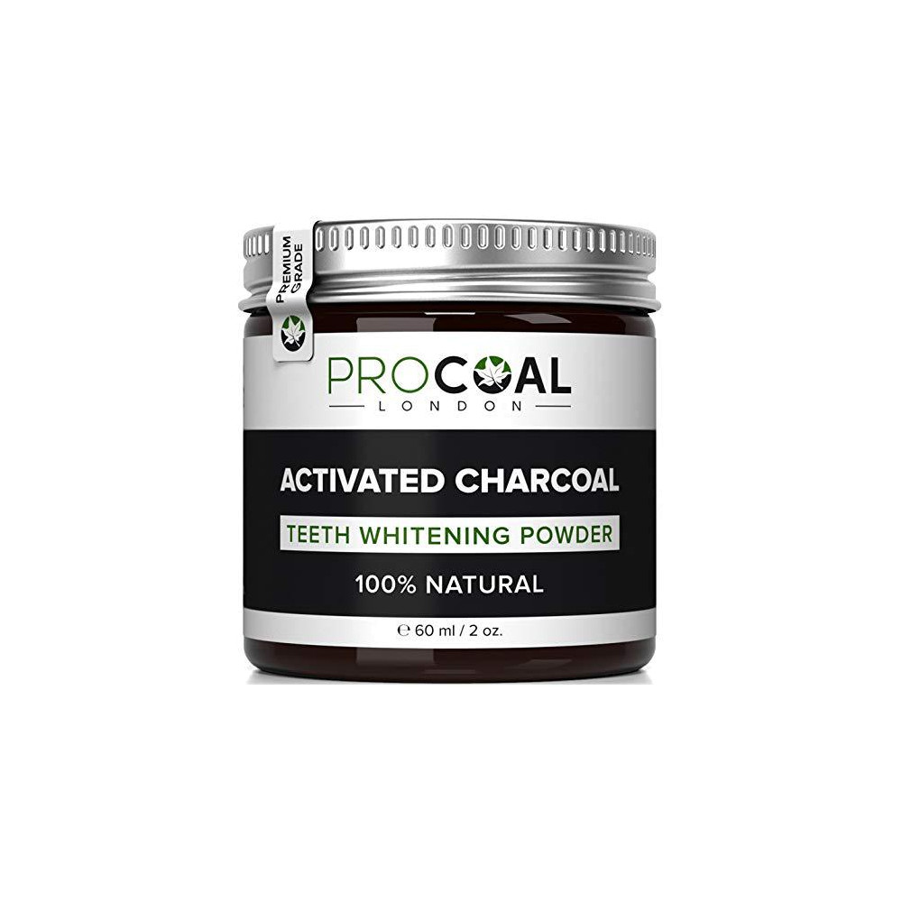Activated Charcoal Teeth Whitener by PROCOAL – Fast-acting Charcoal Teeth Whitening Toothpaste Powder - 60g 